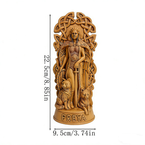 Figurines personnalisées de la <span class=keywords><strong>mythologie</strong></span> celtique, statues en résine des dieux nordiques, autel viking, Hela, <span class=keywords><strong>Odin</strong></span>, LOKI, Freya, style sculpture sur bois, décoration intérieure - Product Image 2