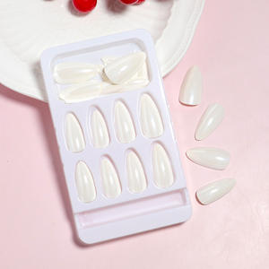 <span class=keywords><strong>Faux</strong></span> ongles en résine à presser, style simple, neufs, blancs, effet eau, transparents, effet miroir magique, UV, à porter - Product Image 3