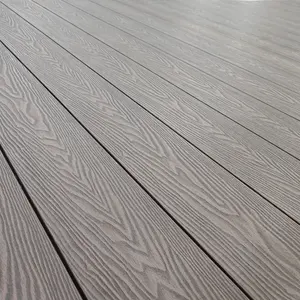 Lantai plastik kayu GMT produsen Cina 148x25mm berongga luar ruangan salju papan teras penghias