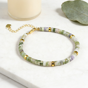2026 Natural Amethyst Purple Green Crystal Gemstone Beaded <b>Bracelet</b> Trendy Adjustable Healing <b>Anxiety</b> Relief Inner Peace - Product Image 1