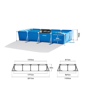 INTEX 28273 Marco <span class=keywords><strong>rectangular</strong></span> Piscina sobre el suelo 450cmX220cmX84cm Piscina con marco de metal <span class=keywords><strong>rectangular</strong></span> - Product Image 5