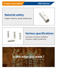 Cnxi BN loạt thiếc-mạ không cách điện đồng dây điện đa-kích thước ống uốn Lugs Butt <span class=keywords><strong>Splice</strong></span> kết nối thiết bị đầu cuối - Product Image 3