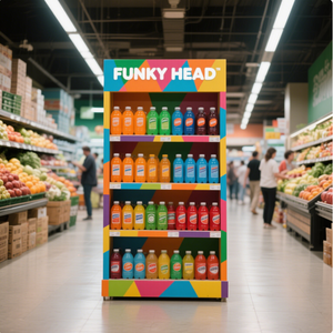 Tùy chỉnh thực hiện đồ uống hiển thị các tông đứng Cola nước trái cây rượu watterbottles sàn sóng đứng hiển thị các tông - Product Image 4