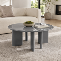 Table basse de salon moderne de luxe en marbre avec plateau en roche et structure métallique – Vente en gros