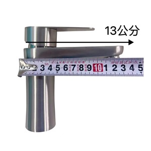 304 Stainless Steel <b>Brushed</b> Slim Waist Basin Faucet Single Handle <b>Deck</b> Mounted Minimalist Style - Product Image 2