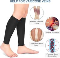 Manchons de compression graduée pour mollets, respirants, en tricot de spandex/nylon, soutien sans pied, chaussettes de compression pour varices et tibia