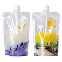 Sacs souples en plastique transparent de qualité alimentaire avec bec verseur pour eau, en stock