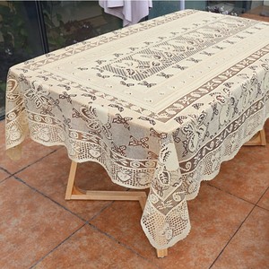 Embroidered <b>Tablecloth</b> Rectangle Polyester Fiber Home Decorative Cover - Product Image 3