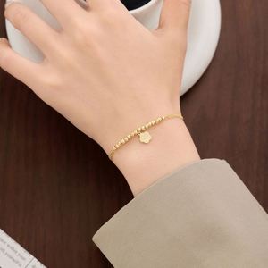 Dylam Luxurious Design S925 Silver Double Layers Chain Beads Five-petal Flower Pendant <b>Adjustable</b> Length Bangles & <b>Bracelets</b> - Product Image 6