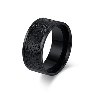 Celtic Eternal Triangle Knot Titanium Steel <b>Ring</b> <b>For</b> <b>Men</b> Steel Black Gift Jewelry - Product Image 5
