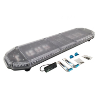 Barre lumineuse de signalisation à profil bas rouge, blanc, bleu, ambre avec éclairage d'allée, fonction SOS arrière - Accessoire de voiture avec 2 ans de garantie