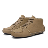 Bottines pour hommes taille 39-48 en similicuir souple à lacets, bottines Chukka décontractées, marron vert, chaussures plates antidérapantes pour hommes