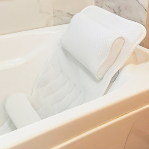 Oreiller de bain complet pour <span class=keywords><strong>baignoire</strong></span> avec oreiller lombaire <span class=keywords><strong>Coussin</strong></span> de <span class=keywords><strong>baignoire</strong></span> long avec 14 ventouses 3D Air Mesh Fit Any Tub - Product Image 2