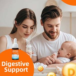 OEM/ODM personnalisé en usine soutien immunitaire et digestif pour bébé probiotique + vitamine D gouttes aide à soutenir la santé immunitaire chez les bébés - Product Image 4