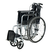 Silla de Ruedas Manual Plegable Portátil Ligera de Aluminio con Neumáticos Sólidos de Último Diseño