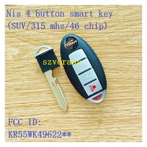 Szvoraus para <span class=keywords><strong>Nissan</strong></span> <span class=keywords><strong>Keyless</strong></span> Entry Smart Fob Control remoto sin llave de 4 botones con FCC ID KR55WK49622 ** 315 MHz para SUV/315 Mhz/46 Chip - Product Image 2