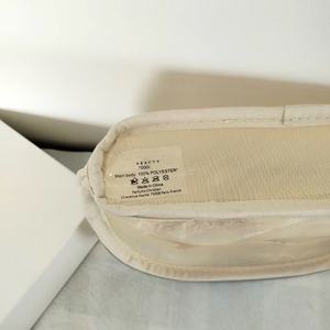 Bolsa de maquillaje semicircular con bordado de mariposas en malla, bolsa de almacenamiento de cosméticos de encaje, bolso de mano tipo concha. - Product Image 5