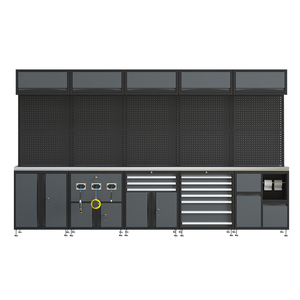Système de rangement modulaire haut de gamme pour garage, grand format et combiné multi-modules pour atelier, avec établi et armoire à outils - Product Image 1