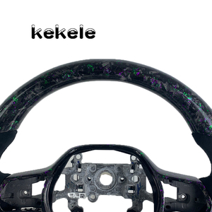 Volante Deportivo Personalizado con LED RPM, Color Morado y Verde, de Fibra de Carbono Forjada, para Honda Civic Accord 2021 2022 <span class=keywords><strong>2023</strong></span> 2024 - Product Image 2