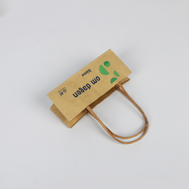mini paper bag snack french fries recycled bag package brown kraft with twisted handle