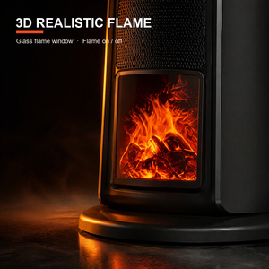 เครื่องทำความร้อนแบบตั้งพื้น 2000W 1000W พร้อมเอฟเฟกต์เปลวไฟ 3 มิติ หน้าจอ LCD ควบคุมด้วยรีโมทแบบสัมผัส เหมาะสำหรับบ้านและสำนักงาน - Product Image 5