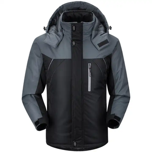 Vente en gros de vestes de bombardier de travail d'hiver de pluie en plein air pour hommes manteaux coupe-vent imperméable à l'eau avec fermeture éclair à capuche pour hommes J0037 - Product Image 3