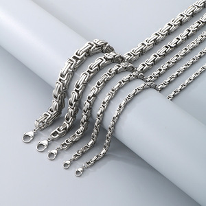 Cadena Bizantina Hecha a Mano <span class=keywords><strong>de</strong></span> 4mm, 6mm, 8mm, Collar <span class=keywords><strong>de</strong></span> Cadena <span class=keywords><strong>de</strong></span> Rey Tejida <span class=keywords><strong>de</strong></span> <span class=keywords><strong>Acero</strong></span> <span class=keywords><strong>Inoxidable</strong></span> 316L <span class=keywords><strong>de</strong></span> Alta Resistencia <span class=keywords><strong>para</strong></span> Joyería <span class=keywords><strong>de</strong></span> Streetwear Masculina - Product Image 4