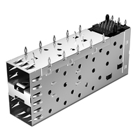 1658391-1 1658628-1 Jaula SFP EMI de 2x1 puertos 40P de ajuste a presión con orificio pasante compatible con TE con conector