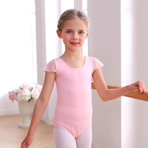 Justaucorps de danse pour filles, à manches courtes, en coton et élasthanne, avec nœud au dos, pour l'entraînement, la gymnastique et la scène - Product Image 3