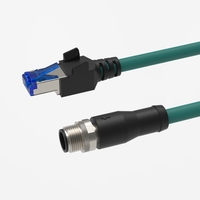 Câble de caméra industrielle pour vision industrielle, connecteur M12 X codé 8 broches mâle vers RJ45 Cat6 Ethernet, haute flexibilité, 8 broches