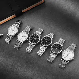 Luxury Quartz Watches Men Fashion Design Stainless Steel Business Hombre Alloy Wrist Watches Wholesale Valentine's Day Gift