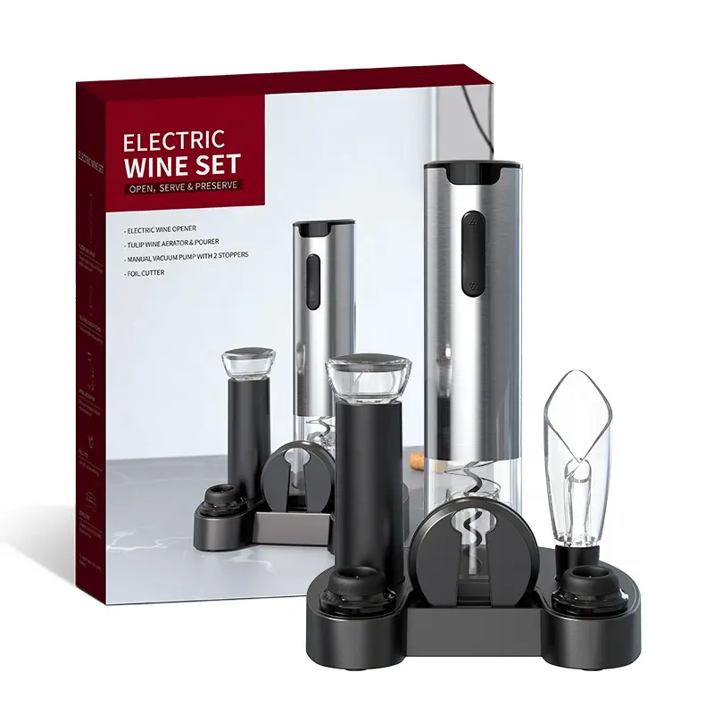 Schönes elektrisches Weinöffner-Set Base Style Weinflaschen öffner Korkenzieher-Kit Geschenkset Wein öffner