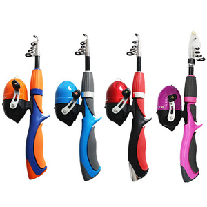 Mini cannes à pêche télescopiques ultralégères personnalisées pour enfants, rouge, bleu, <span class=keywords><strong>orange</strong></span>, avec poignée en fibre de verre, pour la pêche en lac et en rivière - Product Image 1
