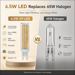 Bombilla LED G9 tipo maíz, 138 LED, 7W, 800-850LM, Sanan SMD 2835, PC Ceramics, AC 120V/230V, 120lm/W, CRI 80, CE, RoHS, 15000H, 2 años de garantía - Product Image 5
