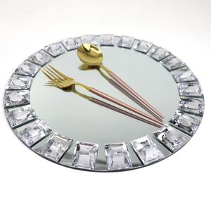 2024 cristal 13 "rond argent miroir verre chargeur plaque pour mariage et fête vaisselle événement <span class=keywords><strong>location</strong></span> événement <span class=keywords><strong>location</strong></span> sous <span class=keywords><strong>plateau</strong></span> - Product Image 1