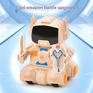 Dinámica 4 colores Inercia Presionando Nuevo <span class=keywords><strong>Robot</strong></span> de Guerrero de dibujos animados Juguete para niños Material plástico con función de luz Coche <span class=keywords><strong>Robot</strong></span> - Product Image 4