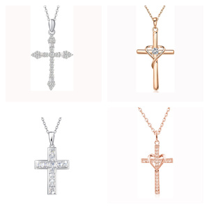 <span class=keywords><strong>Collier</strong></span> en acier inoxydable 18K, pour Couple avec nom <span class=keywords><strong>personnalisé</strong></span>, femmes et hommes, bijoux, croix en or, argent, cristal - Product Image 3