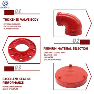Raccord de tuyauterie en fonte ductile peinte pour la lutte contre l'incendie, pour croisement de tuyauterie - Product Image 4