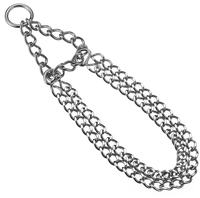 Colliers de dressage pour chiens classiques en fer massif à double chaîne Martingale, vente en gros, origine TW, pour chiens de taille moyenne/grande, toutes saisons