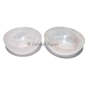 Cuenco de cuarzo rosa, tazón de ágata de piedras preciosas - Product Image 1