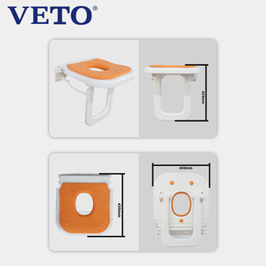 Taburete plegable para baño, accesible para personas mayores y discapacitadas, taburete plegable para baño montado en la pared, antideslizante. - Product Image 5