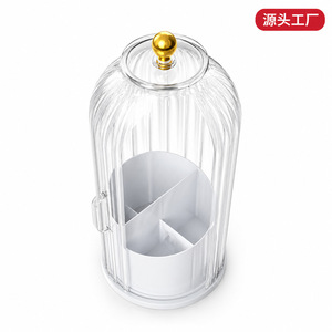 Rotatable <b>Makeup</b> Organizer Transparent Cosmetic Storage <b>Box</b> With 360 Degree Base For Desk Use - Product Image 5