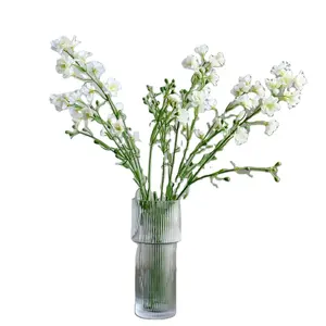 YB1783 Artificial Real Touch Violet Flowers Moisturizing Delphinium ajacis Flower For Garden