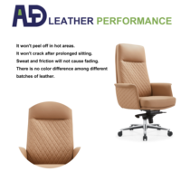 Chaise de bureau ergonomique en cuir haut de gamme, pivotante et inclinable, avec accoudoirs, pour bureau à domicile de luxe