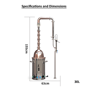 Distillateur de whisky haute performance en acier inoxydable 304, équipement de brassage avec régulation de température contrôlée électriquement - Product Image 5