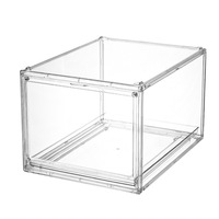 Boîte de rangement transparente en PET GREENSIDE, grande taille, style moderne minimaliste, pour casquettes de baseball, anti-poussière, pliable, pour bureau