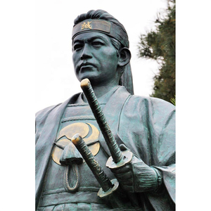 Statua <span class=keywords><strong>samurai</strong></span> giapponese bronzo scultura in ottone all'aperto giardino a grandezza naturale - Product Image 2