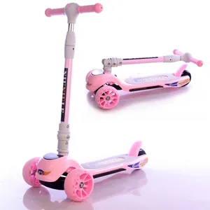 新款儿童儿童脚踢滑板车易折叠踏板3闪光聚氨酯车轮