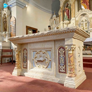 Sculptures et Gravures <span class=keywords><strong>en</strong></span> Pierre d'Église Catholique, Autels <span class=keywords><strong>en</strong></span> Marbre <span class=keywords><strong>Naturel</strong></span>, <span class=keywords><strong>Table</strong></span> avec Sculpture - Product Image 2
