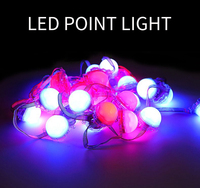 Guirlande lumineuse LED à 3 points lumineux pour Noël, décoration de vacances, IP68, extérieur, point lumineux pour les gouttières, source de lumière LED